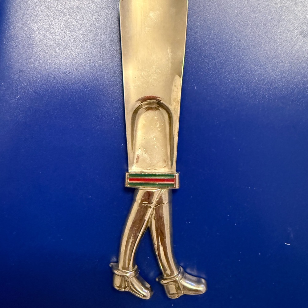 Vintage Gucci Silver Shoe Horn with Red and Green Stripes